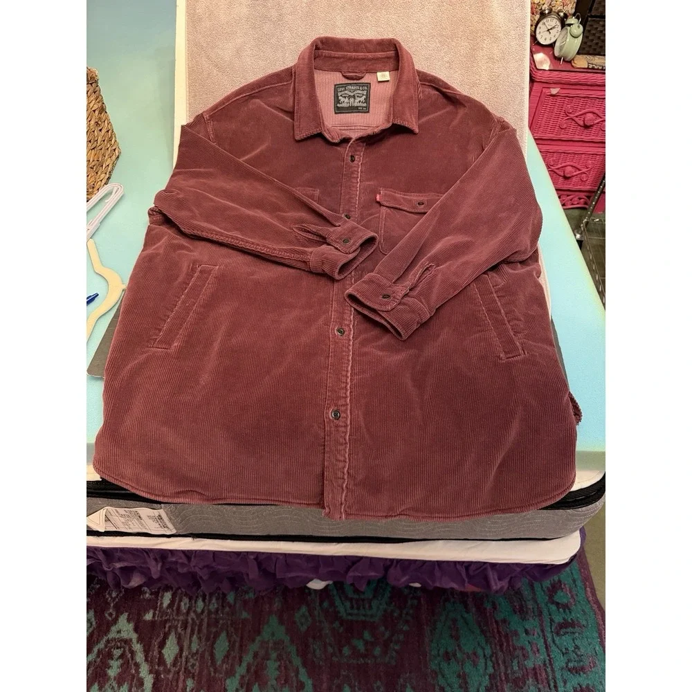 Levi's Mens Relaxed Fit Western Shirt XXL Corduroy Jacket Button Up Work Barn